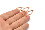 Rose Gold Diamond Charm, 12 Rose Gold Brass Wide Cut Open Diamond Rings, Charms (14x30x2x0.80mm) D0194 Q0144