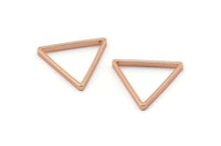 Rose Gold Triangle Charm, 8 Rose Gold Plated Brass Triangle Rings, Charms (20x0.8x2mm) BS 1198 Q0159