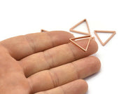 Rose Gold Triangle Charm, 8 Rose Gold Plated Brass Triangle Rings, Charms (20x0.8x2mm) BS 1198 Q0159
