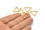 Gold Triangle Charm, 8 Gold Plated Brass Triangle Rings, Charms (20x0.8x2mm) BS 1198 Q0159