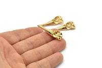 Bird Skull Charm, 1 Gold Plated Brass Bird Skull Necklace Pendants (32x11x10mm) N0487 Q0156