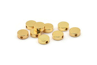 Gold Spacer Bead , 12 Gold Plated Brass Spacer Beads, Spacer Connectors, Round Beads (8x2.7mm) D0128 Q0153