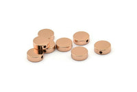 Rose Gold Spacer Bead , 8 Rose Gold Plated Brass Spacer Beads, Spacer Connectors, Round Beads (8x3mm) D0128 Q0153