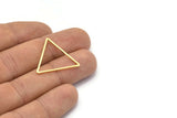 Gold Triangle Ring, 8 Gold Plated Brass Open Triangle Rings, Charms (27x1mm) BS 1028 Q0133