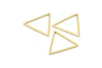 Gold Triangle Rings, 6 Gold Plated Brass Triangle Rings, Charms (29x1.2mm) D0112 Q0131