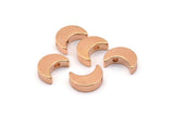 Rose Gold Crescent Moon, 5 Rose Gold Plated Brass Crescent Moon Beads, Charms (8.5x11.5mm) D0021 Q0152