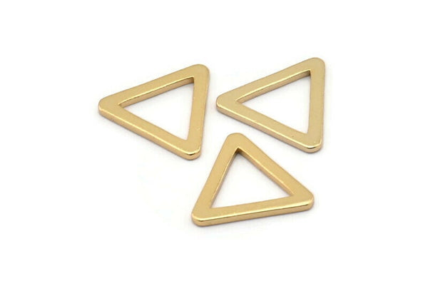 Tiny Triangle Connector, 8 Gold Plated Brass Triangle Connectors, Rings  (16x2x1.2mm) D0023 Q0165