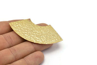 Hammered Bar Pendant, Hammered Gold Plated Brass Geometric Necklace Pendant, Earring Drops with 2 Holes (65x27mm) N0288 Q0162