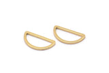 Gold Half Moon, 10 Gold Plated Brass Semi Circle Connectors (8x15x1mm) D0022 Q0170