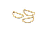 Gold Half Moon, 10 Gold Plated Brass Semi Circle Connectors (8x15x1mm) D0022 Q0170