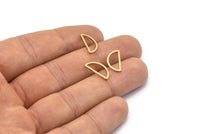 Gold Half Moon, 10 Gold Plated Brass Semi Circle Connectors (8x15x1mm) D0022 Q0170