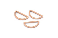 Rose Gold Half Moon, 10 Rose Gold Plated Brass Semi Circle Connectors (8x15x1mm) D0022 Q0170