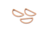 Rose Gold Half Moon, 10 Rose Gold Plated Brass Semi Circle Connectors (8x15x1mm) D0022 Q0170