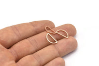 Rose Gold Half Moon, 10 Rose Gold Plated Brass Semi Circle Connectors (8x15x1mm) D0022 Q0170