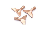 Rose Gold Fish Tail Charm, 4 Rose Gold Plated Brass Fish Tail Pendants, Jewelry Supplies, Findings (17x19mm) N0334 Q0184