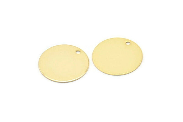 Gold Stamping Tag, 10 Gold Plated Stamping Tags with 1 Hole (16mm) Brs 64 A0291 Q0188