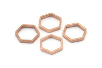Rose Gold Hexagon Ring, 12 Rose Gold Plated Brass Hexagon Shaped Rings, Charms (12x0.8x2mm) Bs 1178 Q0196