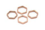Rose Gold Hexagon Ring, 12 Rose Gold Plated Brass Hexagon Shaped Rings, Charms (12x0.8x2mm) Bs 1178 Q0196