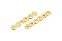 Altın Bağlantı Parçaları, 6 Delikli 15 Altın Kaplama Bağlantı Parçası, Tılsımlar, Parçalar (27x4,5 mm) A0250 Q0280