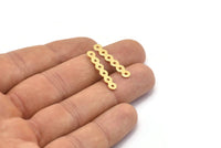 Gold Connector Findings, 12 Gold Plated Connectors With 6 Holes, Charms, Findings (27x4.5mm) A0250 Q0280