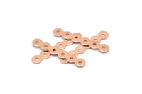 Gül Altın Bağlantı Parçaları, 6 Delikli 12 Gül Altın Kaplama Pirinç Bağlantı Parçası, Tılsımlar, Parçalar (27x4,5 mm) A0250 Q0280