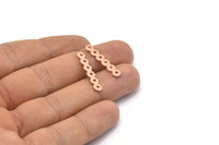 Gül Altın Bağlantı Parçaları, 6 Delikli 12 Gül Altın Kaplama Pirinç Bağlantı Parçası, Tılsımlar, Parçalar (27x4,5 mm) A0250 Q0280