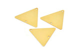 Altın Hippi Üçgeni, 2 Delikli 5 Altın Kaplama Pirinç Üçgen Tılsımı (22x25mm) Brs 3028-2 A0085 Q0267