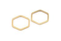 Open Honeycomb Ring, 20 Gold Plated Brass Hexagon Rings, Charms (16x1mm) Bs 1223 q0234