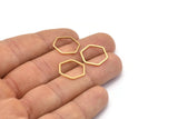 Open Honeycomb Ring, 20 Gold Plated Brass Hexagon Rings, Charms (16x1mm) Bs 1223 q0234