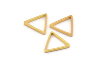Gold Triangle Charm, 8 Gold Plated Brass Open Triangle Rings, Charms (17x0.8x2mm) BS 1199 Q0167