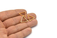 Gold Triangle Charm, 8 Gold Plated Brass Open Triangle Rings, Charms (17x0.8x2mm) BS 1199 Q0167
