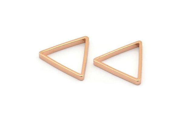 Rose Gold Triangle, 8 Rose Gold Plated Open Triangle Rings, Charms (17x0.8x2mm) BS 1199 Q0167
