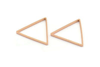 Rose Gold Triangle, 8 Rose Gold Plated Open Triangle Rings, Charms (29x0.8x2mm) BS 1195 Q0168