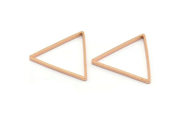Rose Gold Triangle, 8 Rose Gold Plated Open Triangle Rings, Charms (29x0.8x2mm) BS 1195 Q0168