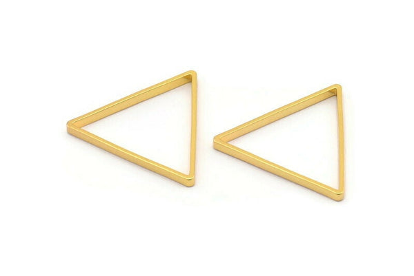 Gold Triangle, 6 Gold Plated Brass Open Triangle Rings, Charms (27x0.8x2mm) BS 1196 Q0180