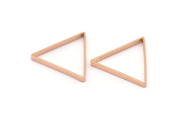 Rose Gold Triangle, 6 Rose Gold Plated Open Triangle Rings, Charms (27x0.8x2mm) BS 1196 Q0180
