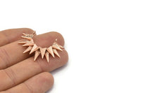 Gül Altın Sunny Kolye, Gül Altın Kaplama Pirinç Sunny Etnik Kolye, 2 Halka, Bulgular, Tılsımlar (28x36x4mm) BS 2304 Q0462