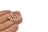 Geometrik Küpe Bulguları, 2 Gül Altın Kaplama Pirinç Etnik Yarım Daire Dokulu Küpe Bulguları (36x29x1mm) BS 2053 Q0558