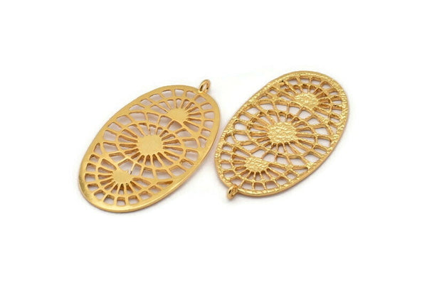 Altın Etnik Kolye, 1 Halkalı Altın Kaplama Pirinç Etnik Kolye, Küpe Aksesuarları, Tılsımlar (45x25x1,1 mm) E176
