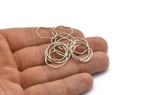 Antique Silver Circle Rings, 24 Antique Silver Plated Brass Wavy Circle Rings, Charms (17x0.8x0.8mm) E189 H0552
