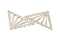 Silver Triangle, 5 Silver Tone Triangle Pendants With 2 Holes (45x35x35mm) A0010 H0550