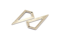Antique Silver Triangle Pendant, 3 Antique Silver Plated Brass Triangle Pendants With 1 Hole, Charms, Earrings (38x20x0.8mm) U149 H0571