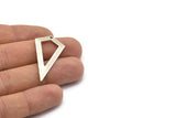 Antique Silver Triangle Pendant, 3 Antique Silver Plated Brass Triangle Pendants With 1 Hole, Charms, Earrings (38x20x0.8mm) U149 H0571
