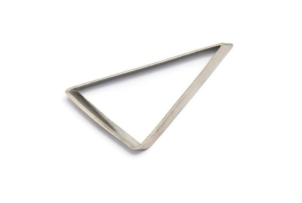 Silver Triangle Ring, 6 Silver Tone Triangle Thick Cut Connectors, Rings, Charms (27x45x0.55x2mm) D0168 H0596
