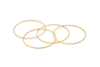 Gold Circle Connectors, 8 Gold Plated Brass Circle Connectors (50X0.8mm) Bs-1111 Q0181