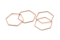 Altıgen Yüzük Tılsımı, 12 Gül Altın Kaplama Pirinç Altıgen Şekilli Yüzük Tılsımı (25x0,6x0,9 mm) BS 1206 Q0493