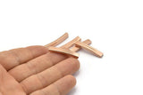 Rose Gold Noodle Tube, 6 Rose Gold Plated Rectangle Noodle Tubes, Beads (30x5x3mm) Sq21 BRC288 Q0303