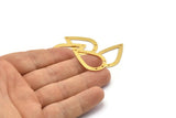Altın Damla Tılsımı, 4 Delikli 4 Altın Kaplama Pirinç Damla Tılsımı, Bulgular (31x20x0,75 mm) E043 Q0535