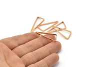 Rose Gold Triangle Ring, 6 Rose Gold Plated Brass Open Triangles, Charms, Findings (30x33x15mm) Bs 1148 Q0367