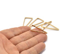 Gold Triangle Ring, 6 Gold Plated Brass Open Triangles, Charms, Findings (30x33x15mm) Bs 1148 Q0367